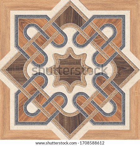 Architectural Geometric Wood Design, Wooden Parking Floor Tiles
