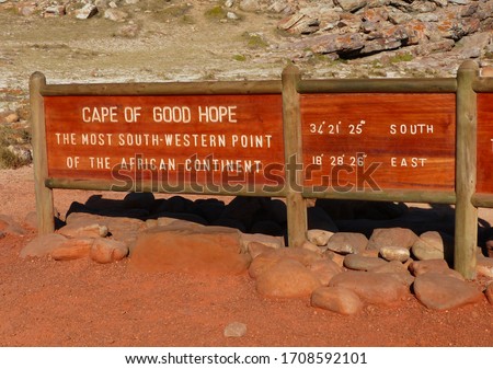 Wooden sign at Cape of Good Hope