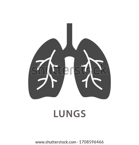 Human lungs icon. Black vector illustration isolated on white. Royalty-Free Stock Photo #1708596466
