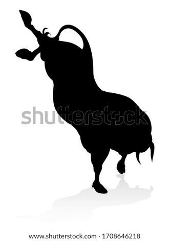 A high quality detailed bull male cow cattle animal silhouette