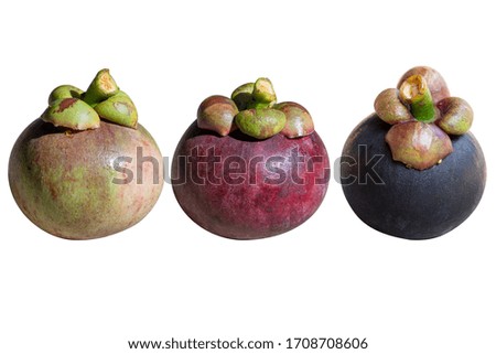 The picture shows the color of the mangosteen, from the beginning of ripening until ripe until it can be eaten.