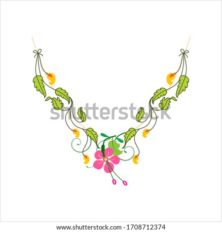 Garland Icon, Decorative Wreath Made From Flowers, Leaves, Worn On The Head Or Neck Vector Art Illustration