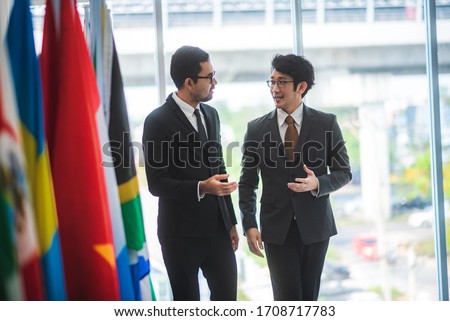 the diplomat relationship between countries. Diplomatic relations And international business partnership Royalty-Free Stock Photo #1708717783