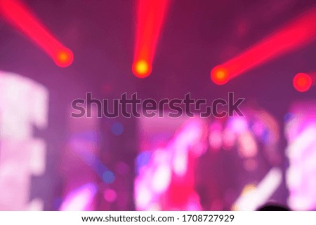 Blurred background : Bokeh lighting in concert with audience ,Music showbiz concept