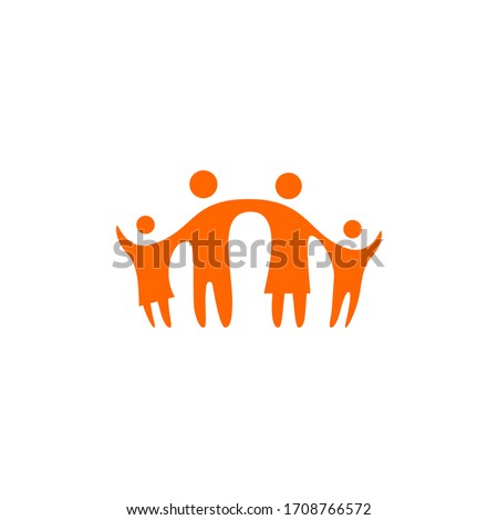 together family parent and children logo vector icon illustration Royalty-Free Stock Photo #1708766572