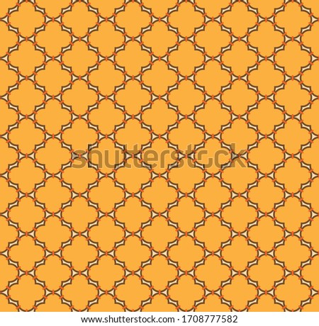 Arabic seamless pattern grid lantern shapes tiles.