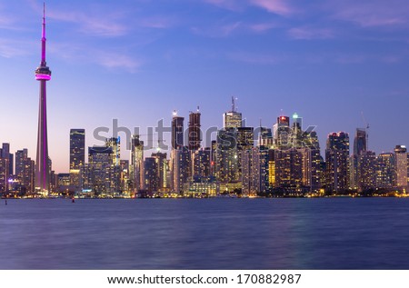 Toronto Downtown Cityscape at Dusk