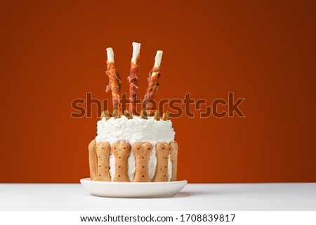 cake for bean bones and dog snacks Royalty-Free Stock Photo #1708839817