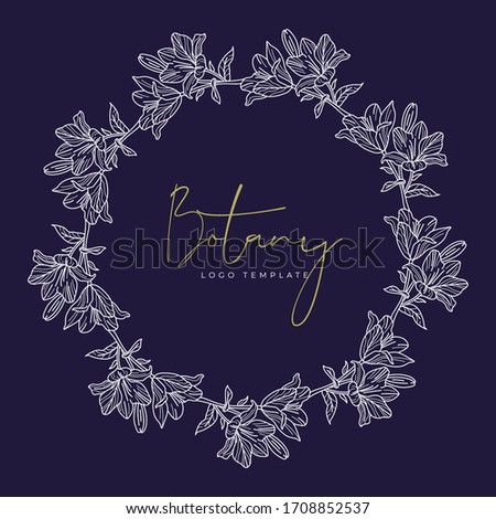 Vector vintage round frame with flowers icon. Floral wreath. Good for wedding card, invitation, greetings.