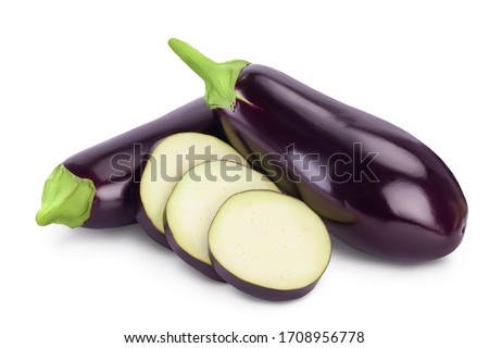 Eggplant or aubergine isolated on white background with clipping path and full depth of field Royalty-Free Stock Photo #1708956778
