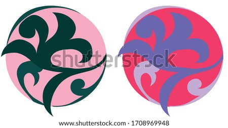 Oriental ornamented balls in pink and lavender color