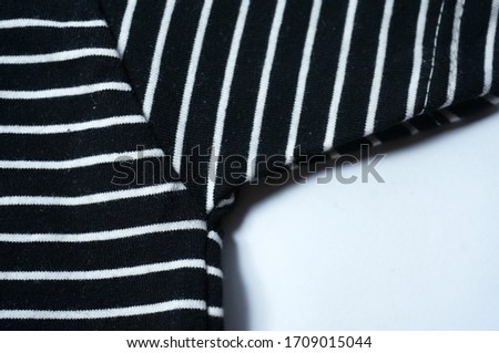 Cloth with black and white stripes. Selective Focus.                               