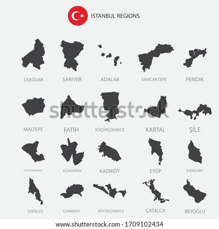 Map of Istanbul - Turkey regions, graphic element Illustration template design
 Royalty-Free Stock Photo #1709102434