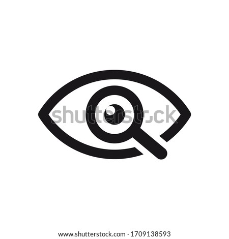Magnifier with eye outline icon. Find icon, investigate concept symbol. Eye with magnifying glass. Appearance, aspect, look, view, creative vision icon for web and mobile – stock vector Royalty-Free Stock Photo #1709138593