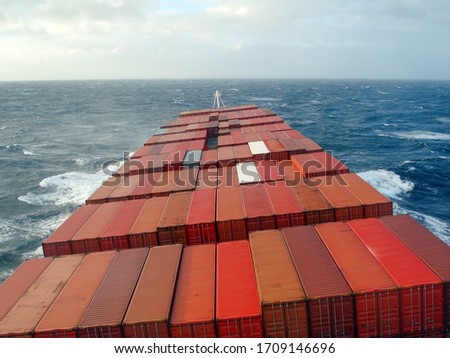 cargo ship transportation of logistic over the ocean. cargo ship with containers on board over the ocean