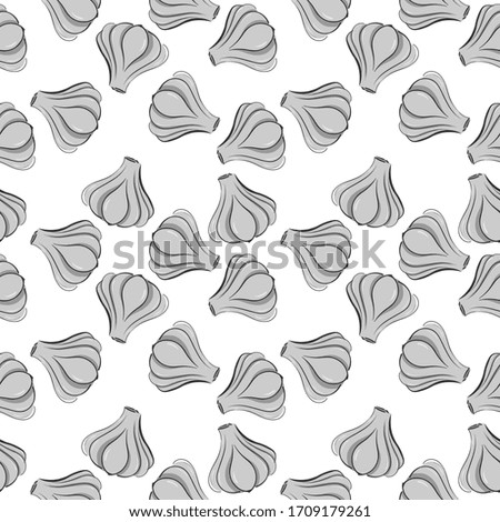Garlic walplaper, illustration, vector on white background.