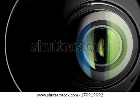 Close-up photo of camera zoom lens