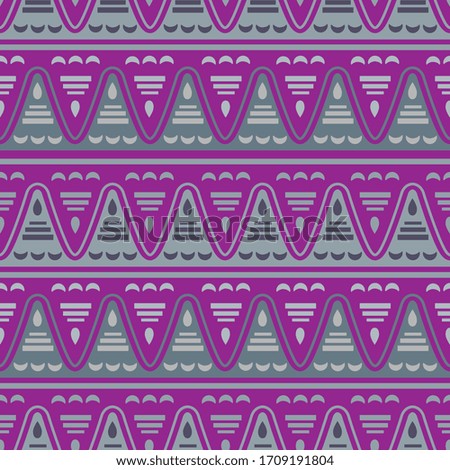 Aztec geometric background with fantastic birds. Ethnic seamless pattern. Stylish Navajo design. Modern abstract wallpaper. Vector illustration