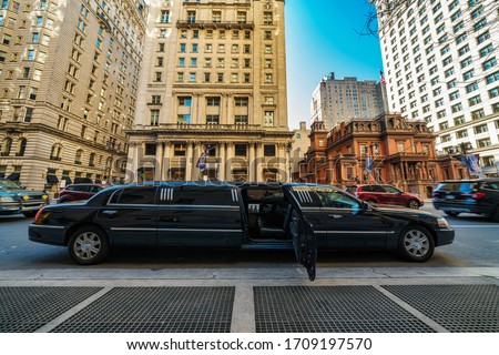 Undefined Luxury limousine open door for prepare service vip customer at Philadelphia city in down town with historic building, Pennsylvania, Architecture and building, Travel and Tourism concept Royalty-Free Stock Photo #1709197570