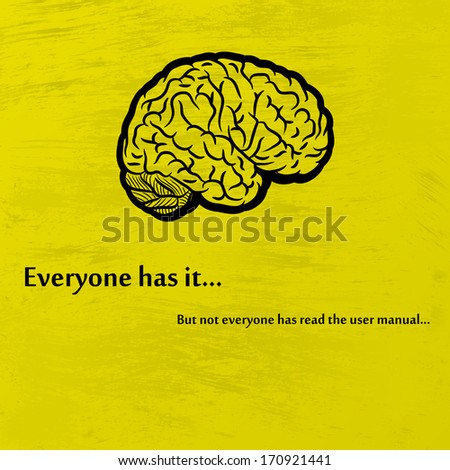Human brain on yellow background. eps10