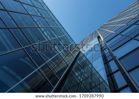Facade of a modern office building. Royalty-Free Stock Photo #1709287990