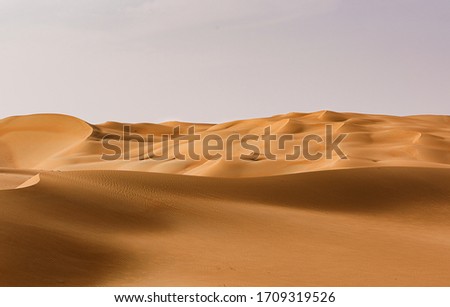 Empty Quarter Desert Dunes at Liwa, Abu Dhabi, United Arab Emirates Royalty-Free Stock Photo #1709319526