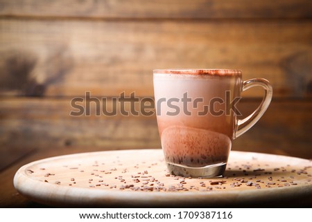 Cup of milk with chocolate. Hot Chocolate