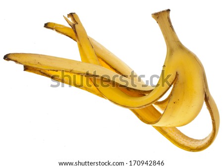 Bananas Skin  isolated on white background