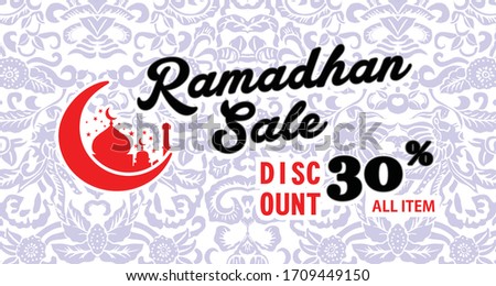 Ramadan sale offer banner design, Promotion poster, voucher, discount, label, greeting card of Ramadan Kareem, modern design background illustration