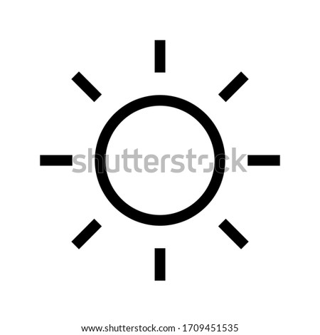 line Sun Icon for Brightness, Intensity Setting icon Vector on white background