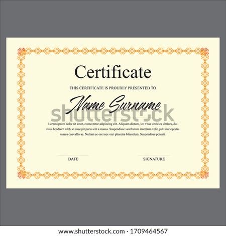 Professional diploma award gift certificate design vector