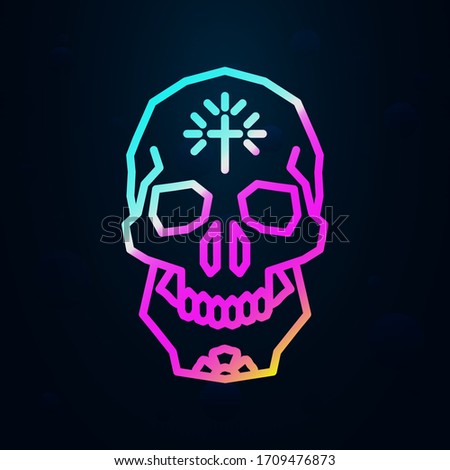 Skull, cross, flower, plant nolan icon. Simple thin line, outline vector of dia de muertos icons for ui and ux, website or mobile application