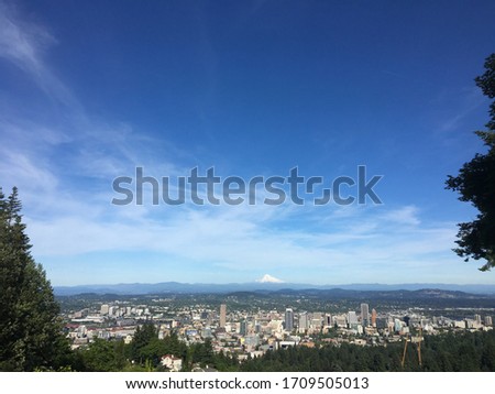 Clear day, view of Mt. Hood in Portland, Oregon