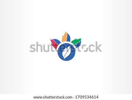 Colorful leaf vector logo design symbol. Modern corporate vector logo element design