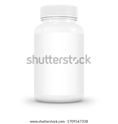 White supplement bottle for medicine Royalty-Free Stock Photo #1709567338