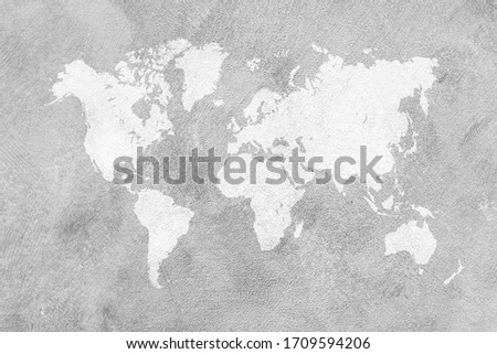 Concrete plaster cement polishing loft style wall or floor texture abstract texture surface background use for background with world map Royalty-Free Stock Photo #1709594206