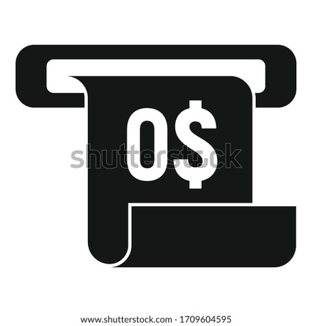 No money bill receipt icon. Simple illustration of no money bill receipt vector icon for web design isolated on white background