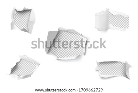 Realistic hole in paper. Vector illustration element ready for your design.EPS10.	 Royalty-Free Stock Photo #1709662729