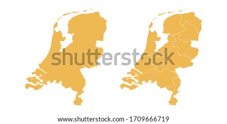 Vector set yellow of map Netherland Royalty-Free Stock Photo #1709666719