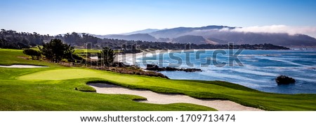 Pebble Beach golf course, Monterey, California, usa Royalty-Free Stock Photo #1709713474