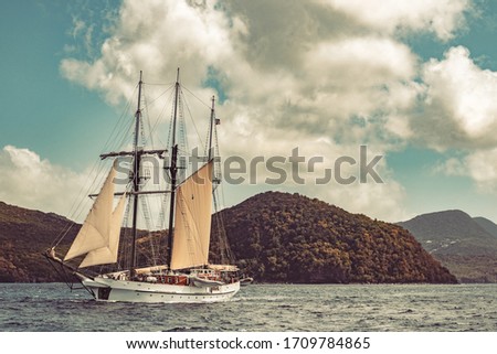 old sailing ship on the sea