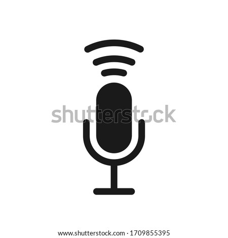 Microphone icon vector illustration  logo template for many purpose.  Isolated on white background.