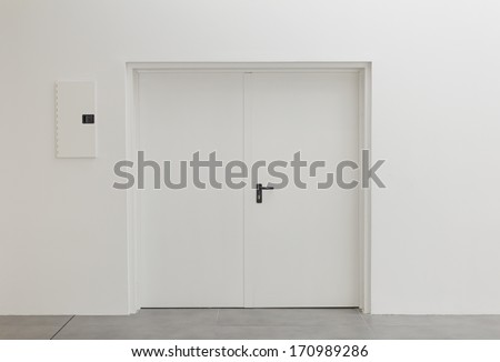 White office door with office, construction and architecture Royalty-Free Stock Photo #170989286