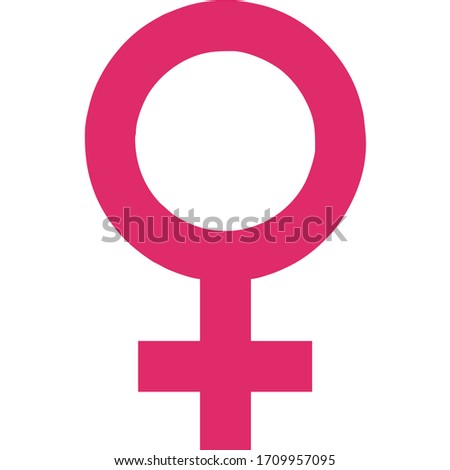 The vector symbol of Venus denotes the feminine and is used to denote a woman Royalty-Free Stock Photo #1709957095
