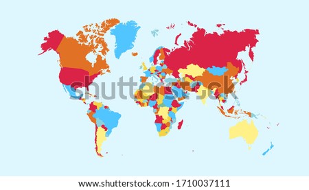 World map color vector modern