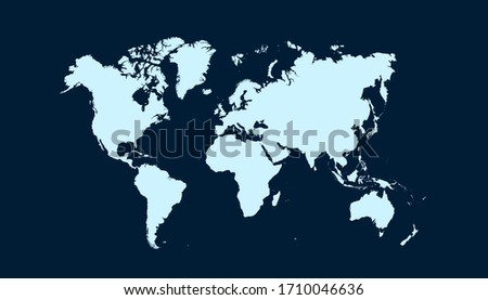World map blue vector modern