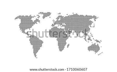Dotted color world map vector