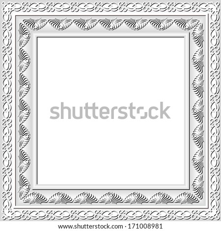 white background with vintage frame