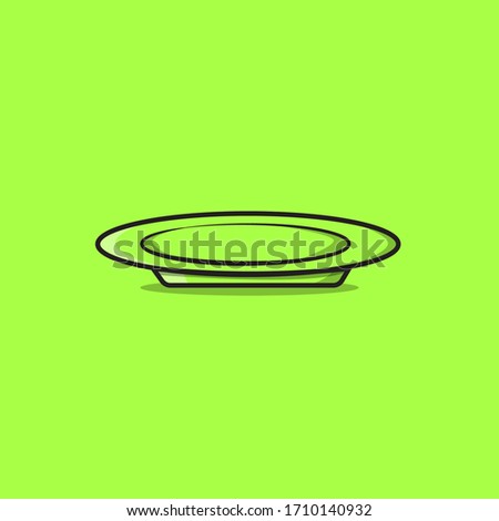 vector illustration of a plate, flat icon

