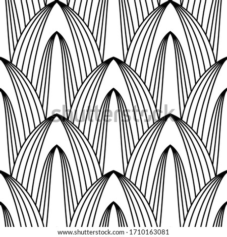 Art Deco pattern. Black and white background